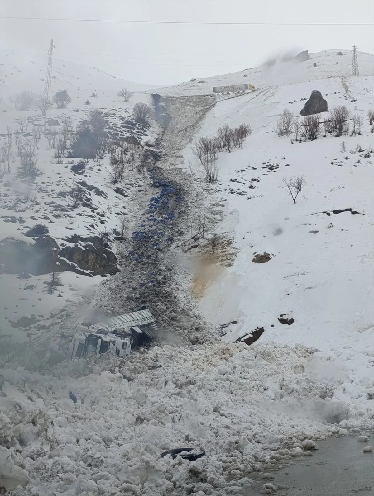Şırnak'ta üzerine çığ düşen tırın sürücüsü ağır yaralandı