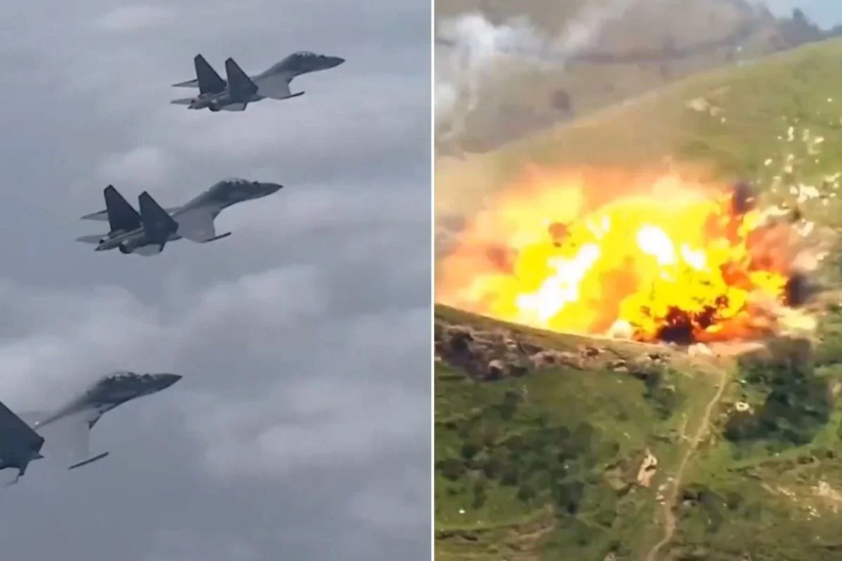 Çin'den gövde gösterisi! J-16 savaş uçakları hedefleri yerle bir etti